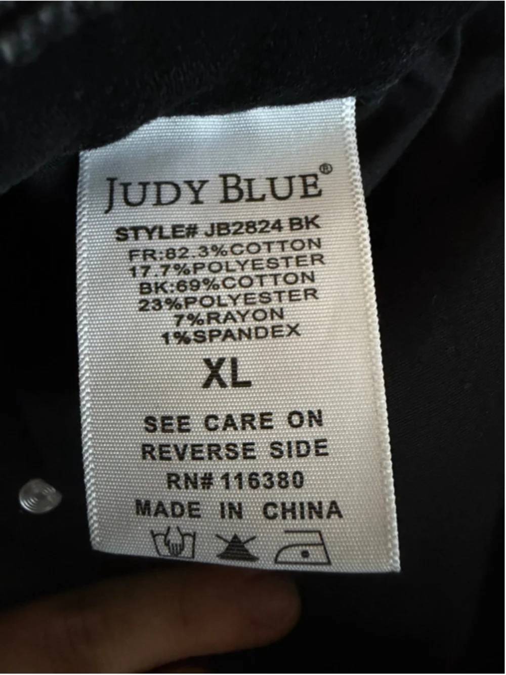 Women's Judy Blue Black Distressed Stretch Denim Skirt Plus Size XL